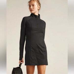 Beyond Yoga Westside Black Long Sleeve Dress - color: Black Heather